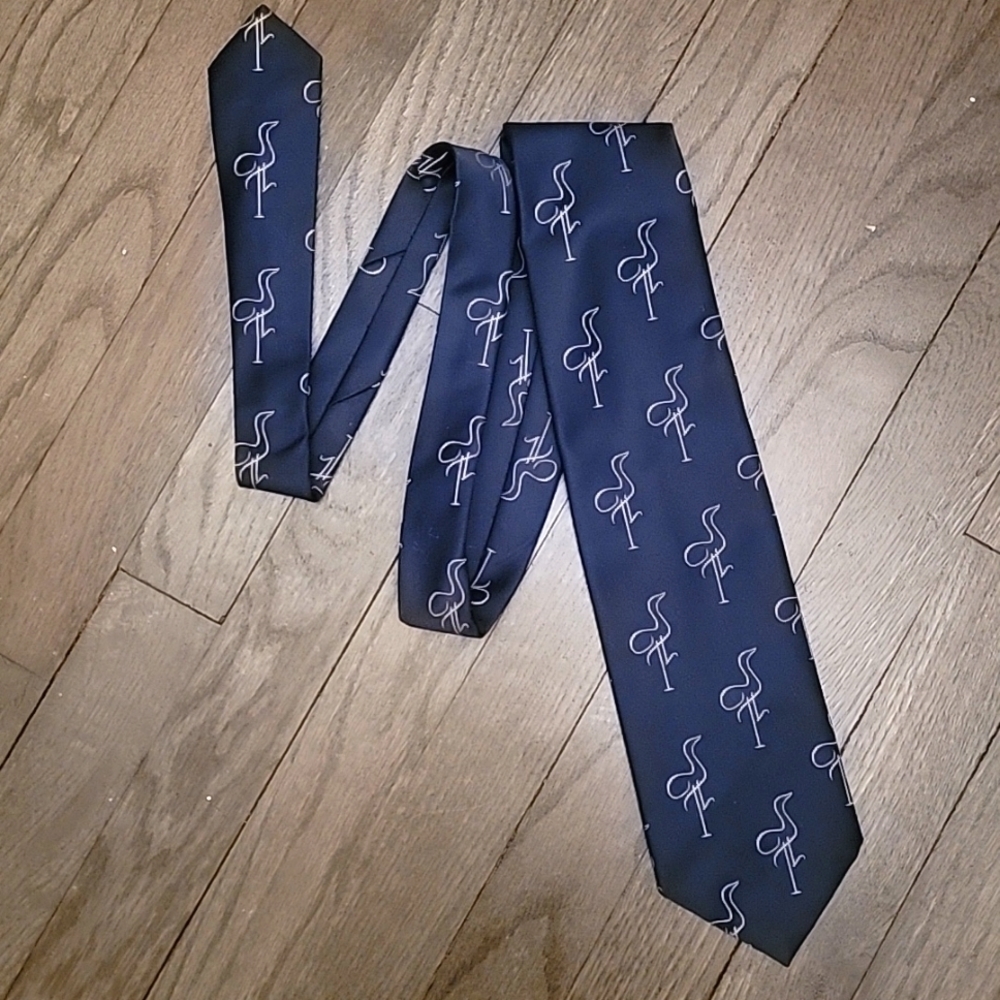SUAVAIR navy Flamingo tie